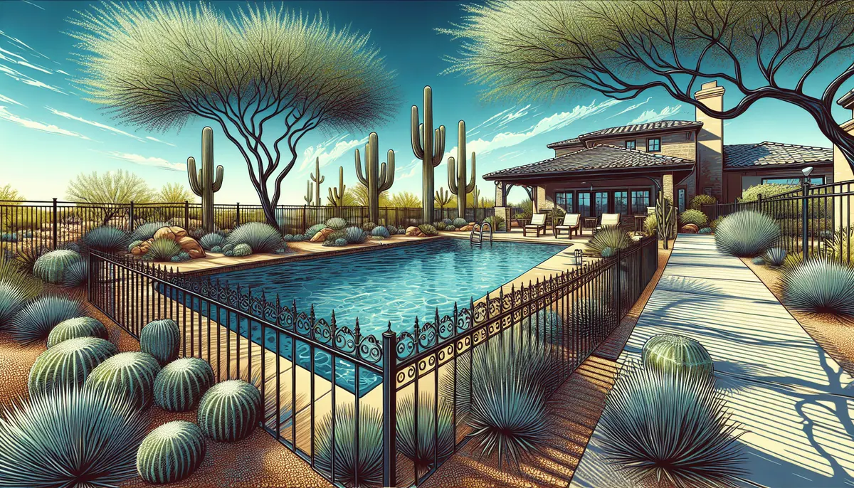 Guide illustration for Safety and Style: The Advantages of Wrought Iron Pool Fences