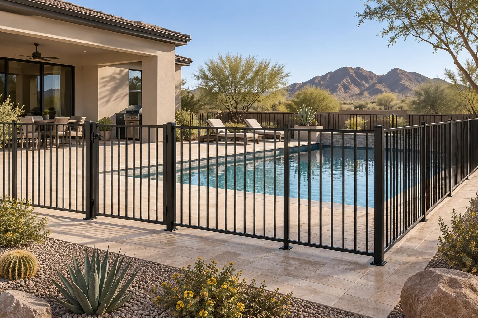 Aluminum pool fence illustration